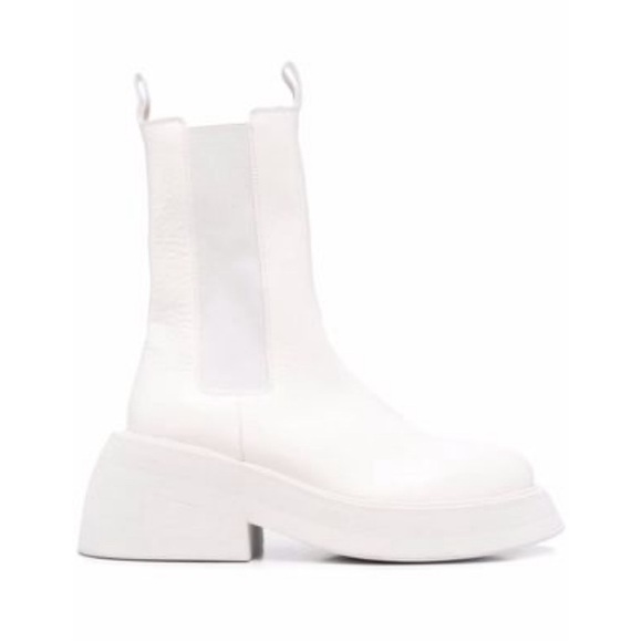 Marsèll Macron Calf Length 80mm White Platform Chelsea Boots Size 37.5 IT US 7 - Picture 6 of 12
